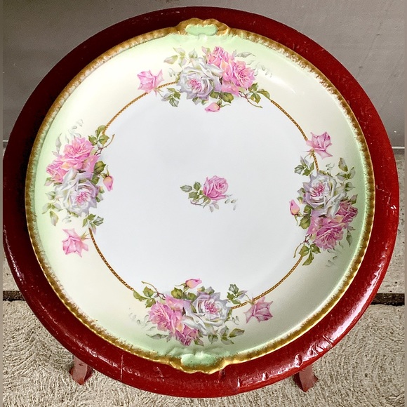 Rare 24k Gold Trim Early 20th Century Vintage LIMOGES FRANCE Serving Plate - Picture 14 of 16